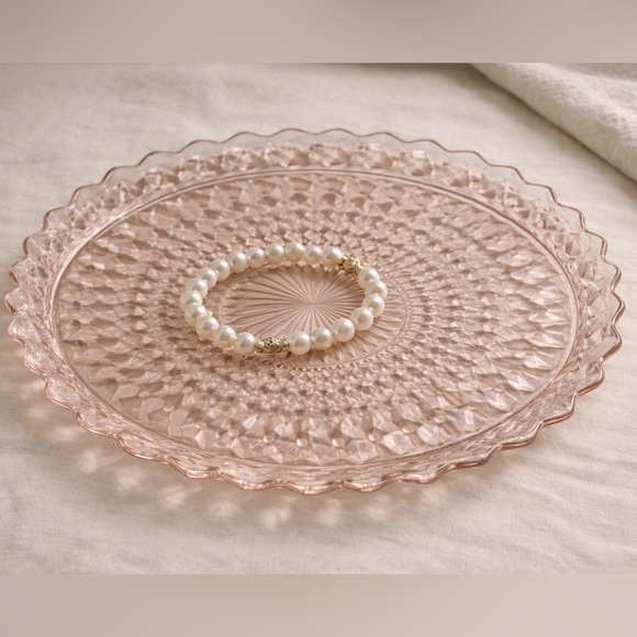 Jeanette Glass Other - Jeannette Pink Depression Glass Chop Plate Vanity Tray